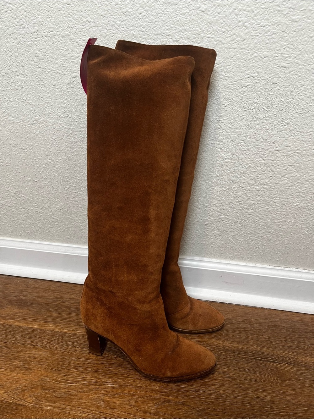 Vince Cognac Suede Knee High Boot Size 6
